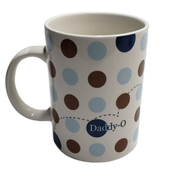 Vintage Starbucks Daddy O Gone Fishing Mug Polka Dots 16 Ounce 2004 - Picture 1 of 11
